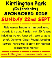 Kirtlington Park Sponsored Ride 22nd September 2013